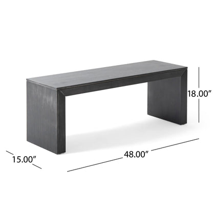 Merax 48 Inch Wood Dining Bench, Solid Acacia Wood Entryway Bench, Wooden Farmhouse Bench for Dinner Table, Kitchen, Bedroom, Living Room, Plants, Easy Assembly, Black
