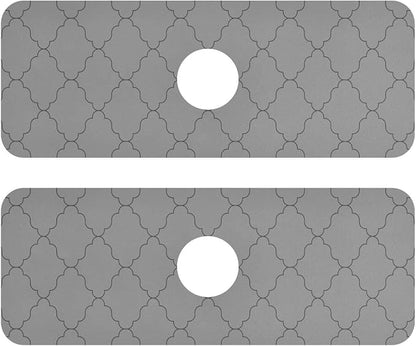 Kitchen Sink Splash Guard 2 PCS 14.7 Inch Sink Faucet Mat Splash Guard