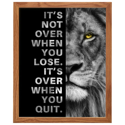 YELLOWBIRD ART & DESIGN Motivational Wall Art & Decor FRAMED - Positive Quotes - Motivational poster - Office Wall Art - Lion Wall Decor Inspiration Motivation Man cave Gym Wall Decor for Men