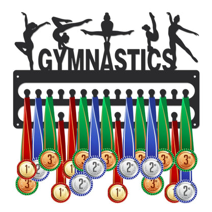 SUPERDANT Gymnastics Medal Hanger Display Sports Medal Holder Women's Gymnastics Iron Hanging 30 Hooks Metal Display Rack Organizer Race Ribbon Award Wall Hanger Gifts for Kids Athletes