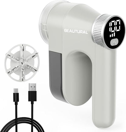 BEAUTURAL Fabric Shaver, Rechargeable Lint Remover, Electric Portable Sweater