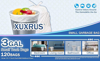 XUXRUS Bathroom Small Trash Bags 3 Gallon Garbage Bags