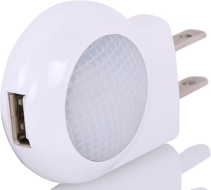 Portable Plug-in 0.7W Travel LED Night Light - 2 Pack of White