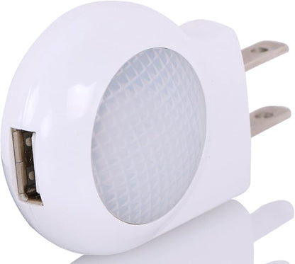 Portable Plug-in 0.7W Travel LED Night Light - 2 Pack of White