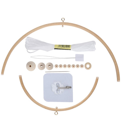 Baby Mobile DIY Kit, Nursery Wooden Frame Mobile Hanger Bed Bell Frame for Crafts Mobile Kit Wind Chime Bell Room Home Decor Gift