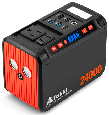 Takki 88.8Wh Portable Power Station Lithium Battery Small Generator Power Bank with 110V AC Outlet Battery Backup for Camping Home Use Emergency(Solar Panel Optional)