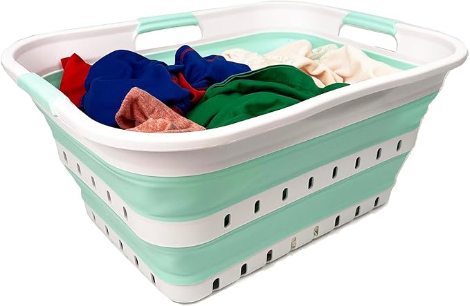 SAMMART 42L Collapsible Plastic Laundry Basket