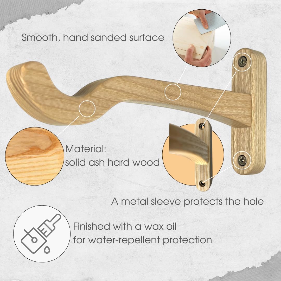 EvenWood Wooden Wall Plant Hanger for Plants - Wood Indoor Plant Hook for Wall Plant, Wind Chimes, Flower Brackets - Durable Bracket Plant Hanger (KO2)