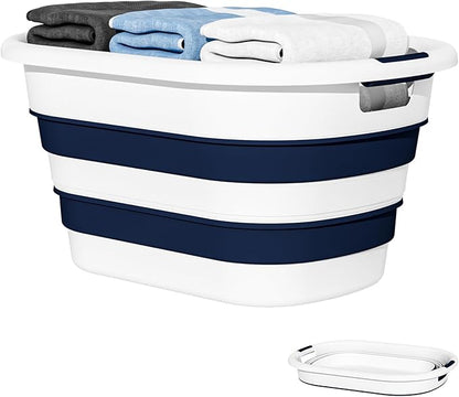 43L Collapsible Laundry Baskets plastic, Pop Up Laundry hamper/Storage Container