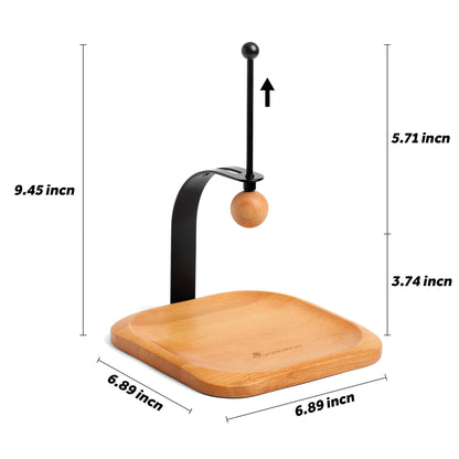 Wood Napkin Holder for Table Wood Square Napkin Dispenser with Metal Cocktail Napkin Holder, Suitable for Kitchen, Restaurant, Bar, Office, Parties, Home Décor