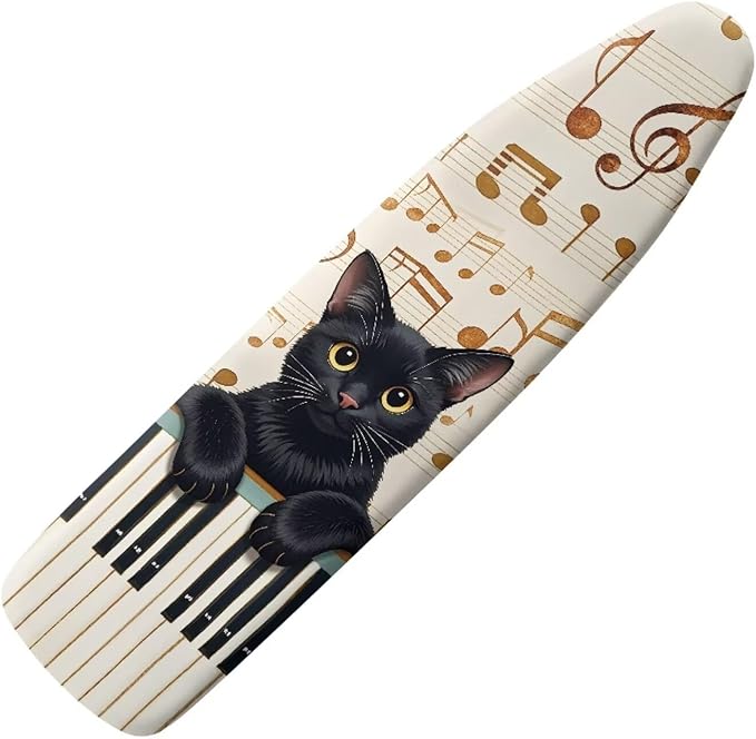 Cat Piano Print Ironing Board Cover Protector Music Note Print Iron Board Cover
