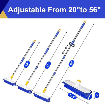 ITTAHO 12" Wide Floor Scrub and Grout Brush Set