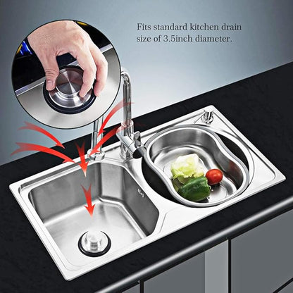 2 PCS Stainless Steel Kitchen Sink Stopper, Large Wide Rim 3.38" Diameter