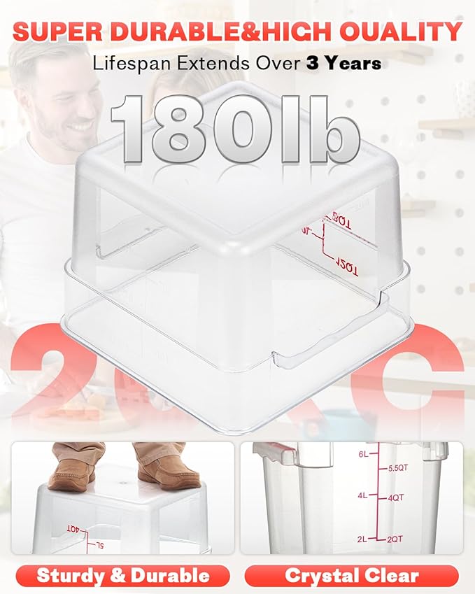 12 Quarts Sous Vide Container: 8 PCS Commercial Food Storage Containers