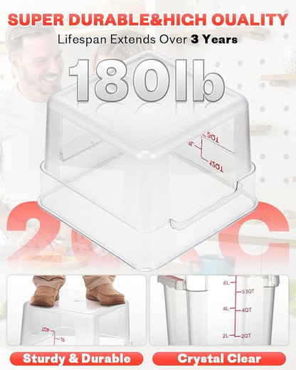 8QT NSF Food Storage Containers: 8 PCS Clear Food Storage Containers