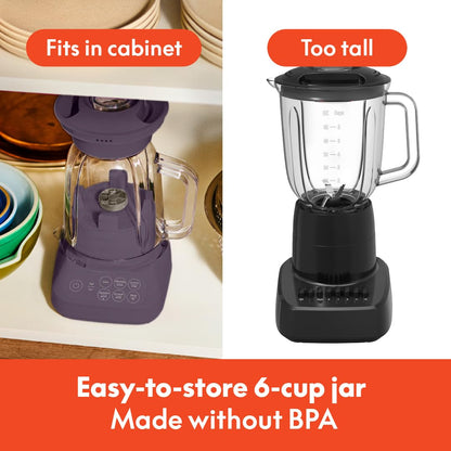 bella 10 Speed Countertop Blender, Juicer & Smoothie Maker, Fits-anywhere™ Kitchenware, Slim Flip & Store Design, Dishwasher Safe 48oz Capacity Pitcher & Lid, Stainless Steel Blade, 450 Watt, Oatmilk