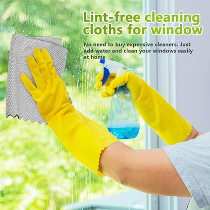 HOMEXCEL Grey Microfiber Glass Cleaning Cloths-6PK, Stainless Steel, Premium