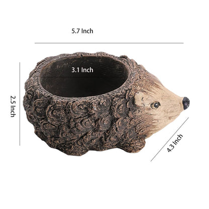 WAIT FLY Animal Cement Flower Pot Succulent Planter-Hedgehog-1 PCS