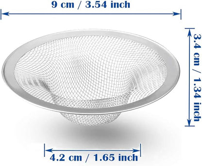 2 Pcs Heavy Duty Stainless Steel Slop Basket Filter Trap, 3.54" Top / 1.65"