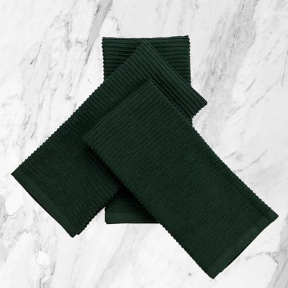 Serafina Home Dark Green Kitchen Hand Dish Towels: 100% Cotton Cloth Soft