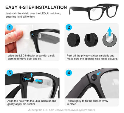 20PCS LED Light Protect Stickers Compatible with Ray-Ban Meta Wayfarer/Skyler/Headliner (Gen 2) & Oakley Meta HSTN Smart Glasses Accessories, Low-Tack Restickable Decorative Camera Light Covers
