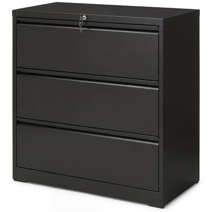 SIMPLI-Magic 3 Drawer Vertical File Cabinet with Lock Metal Filing Storage Cabinet for Home Office Organization Hanging Letter Legal F4 A4 Black - Reliable Design for Everyday Use