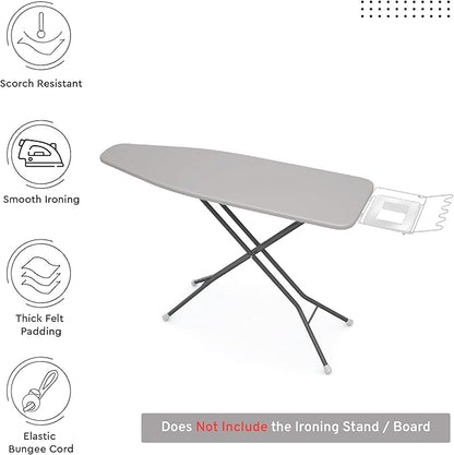 Encasa XO Ironing Board Cover and Pad 42"x14" - 4mm Felt Medium Iron Board