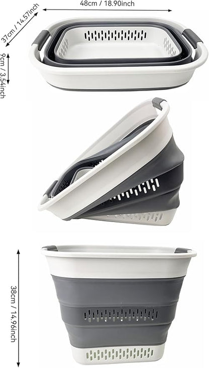SAMMART 40L Collapsible Plastic Laundry Basket