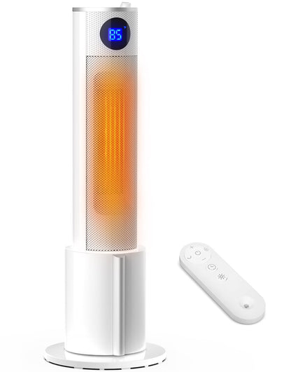 Oylus Space Heater with Humidifier - Portable Tower Heaters for Indoor Use, Remote, Adjustable Thermostat, 3 Heat Modes, Multiple Safety Protection, 12H Timer, Quiet Electric Heater for Bedroom