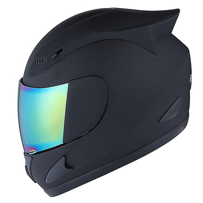 1Storm Motorcycle Bike Full FACE Helmet Mechanic MATT Black