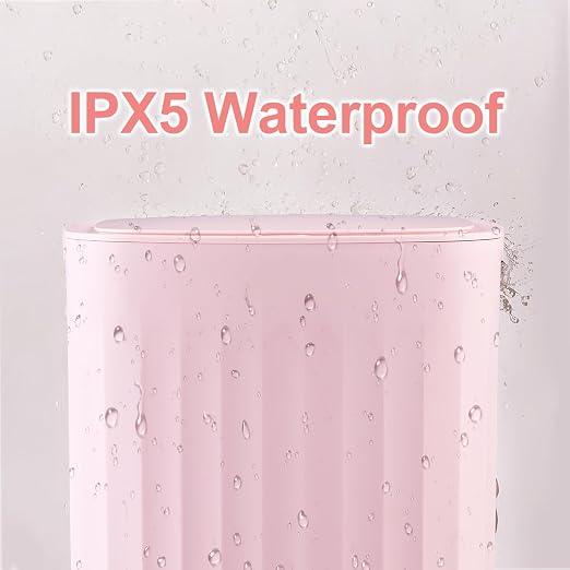 ELPHECO 3.5 Gallon Waterproof Motion Sensor Bedroom Trash Can with Lid Bathroom Accessories, Bathroom Decor Automatic Garbage Bin for Living Room Office, Pink