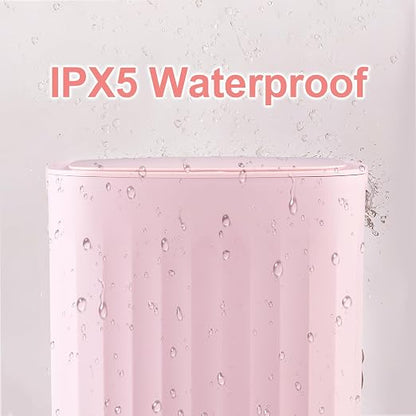 ELPHECO 3.5 Gallon Waterproof Motion Sensor Bedroom Trash Can with Lid Bathroom Accessories, Bathroom Decor Automatic Garbage Bin for Living Room Office, Pink