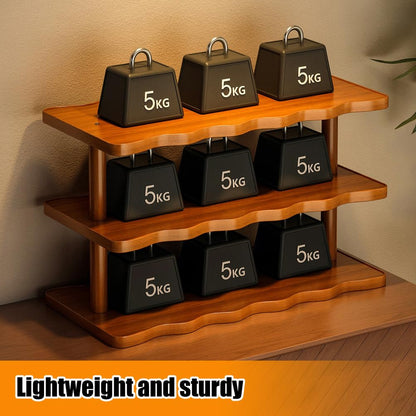 STEHEMO Wooden Mug Holder Countertop, Coffee Station Organizer, Counter Shelf for Tea Coffee Bar Accessories, Matcha Stand, Cup Display, Kitchen Condiment Storage Rack,3tier,19.69IN