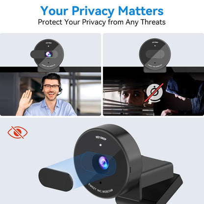 EMEET C950 1080P Webcam - USB Webcam with Microphone & Physical Privacy Cover, Auto Light Correction, Fixed Focus, USB Plug & Play, Ultra Web Cam w/ 70°View for Meeting/Online Classes/Zoom/YouTube