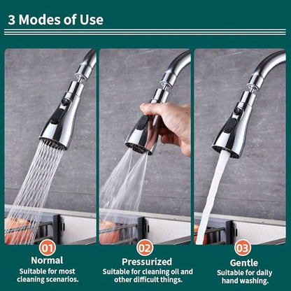 3 Function Sink Faucet Extender, Kitchen Faucet Sprayer Head Replacement