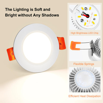YGS-Tech Smart 3 Inch LED Recessed Lighting RGB WiFi Downlight, 5W Compatible with Alexa and Google Home, Dimmable RGB & CCT 2700-6500K Color Changing, 120V Ceiling Light with LED Driver (4 Pack)
