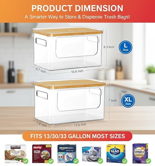 2 Pack Stackable Trash Bag Dispenser