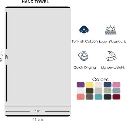 Hawmam Linen Cool Grey Hand Towels 4-Pack