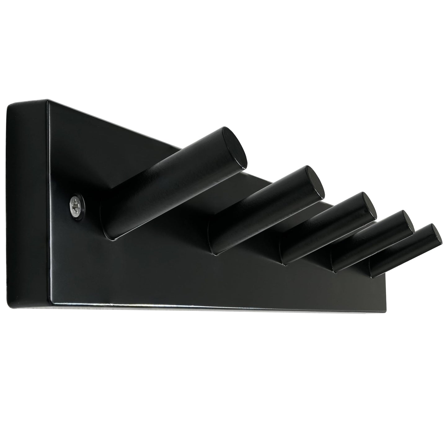 SKOLOO Wooden Wall Mounted Coat Rack,16'' Hole to Hole, 5 Pegs Bamboo Wall Hook for Hanging Clothes Robes Towels Hats,Black