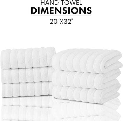 Classic Turkish Towels CTT Premium 6 Piece Hand Towels Set, 100% Turkish Cotton