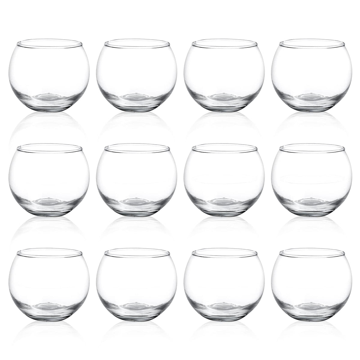 PINIWON 12pcs Clear Glass Tealight Candle Holder, Round Votive Candle Holders, Small Bowl Candle Holder Bulk for Wedding Table Centerpieces Home Decor