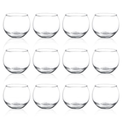 PINIWON 12pcs Clear Glass Tealight Candle Holder, Round Votive Candle Holders, Small Bowl Candle Holder Bulk for Wedding Table Centerpieces Home Decor