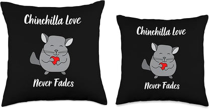 Funny Chinchillas Cage Toys Accessories Dust Bath Chinchilla Pet Love Never Fades Animal Lovers Chew Hay Crew Throw Pillow, 18x18, Multicolor