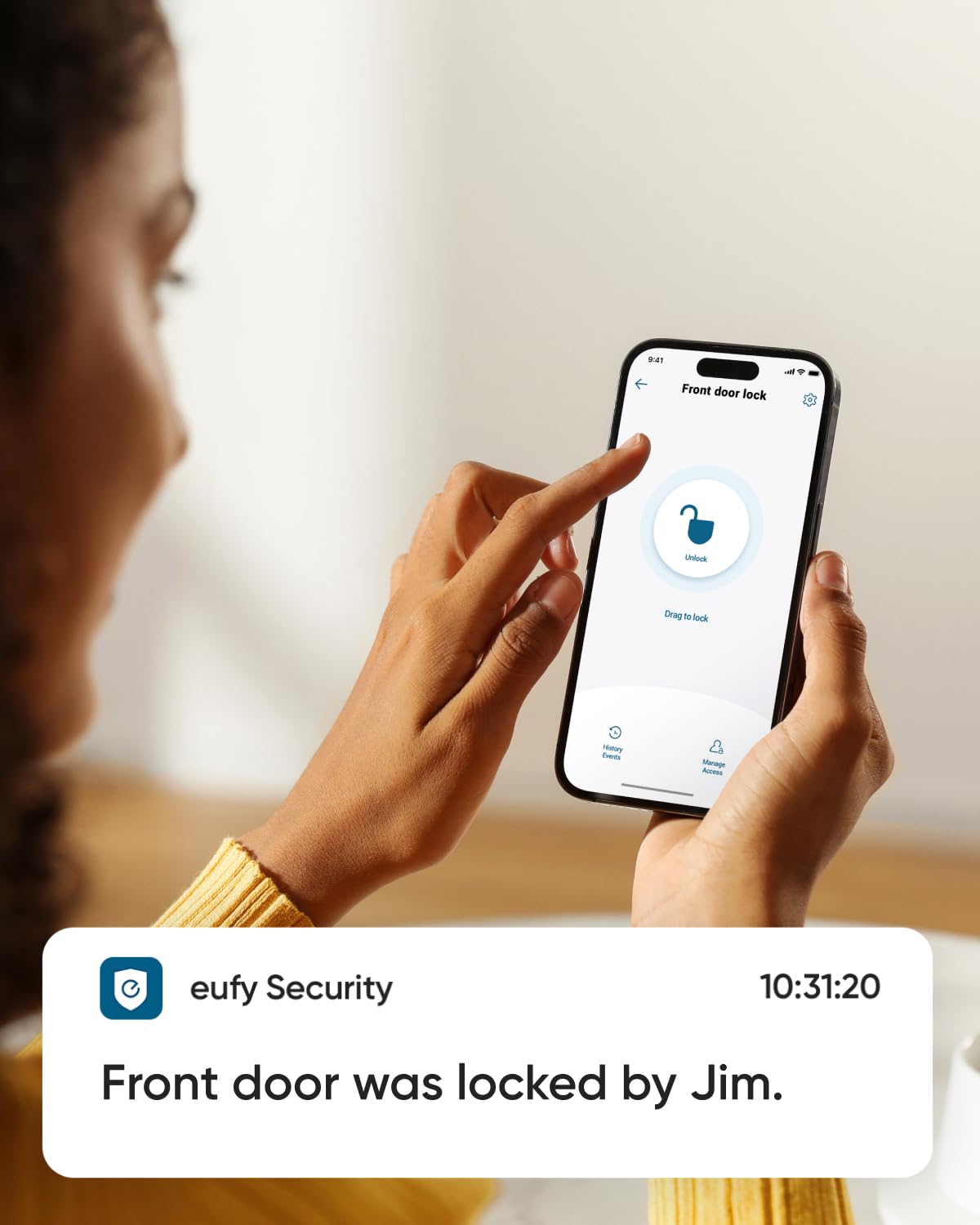 eufy Security Smart Lock C220 with Door Lever, Fingerprint Keyless Entry Door Lock, Built-in Wi-Fi, App Remote Control, Front Door Deadbolt, 8 Months Battery, Reliable Power, IP53 Waterproof