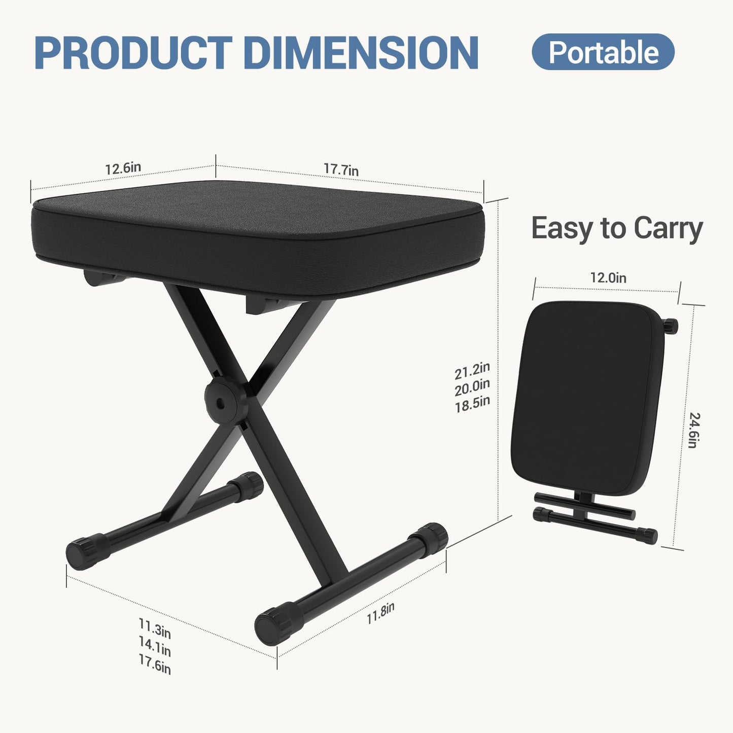 DUMOS Plastic Folding Chairs, 200LBS Folding Chair with Sturdy Metal Frame, Easy to Fold and Store, Comfortable for Indoor & Outdoor Use, for Home, Office, Parties, Black