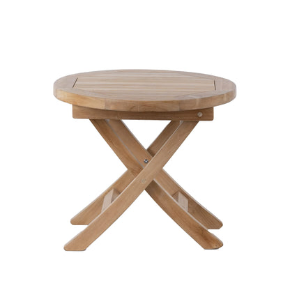RRI Goods Teak Wood Folding 20”-Inch Outdoor Coffee Table - Perfect for Camping & Outdoor Entertaining - Ideal for Backyard, Front Porch, Balcony (Round)