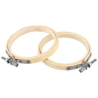 SENJEOK 40pcs 3 Inch Bamboo Embroidery Hoops, 8cm Cross Stitch Circles, Adjustable Wood Embroidery Hoop for Sewing Craft, Home Decoration