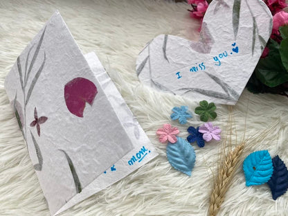 Handmade A4 Thick Mulberry Paper Sheets, Painting, Writing, Decorative Paper, Card Making Paper DIY Craft, 20pcs (Bougainvillea Flowers/Grass, A4)