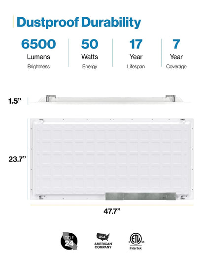Sunco 2x4 LED Flat Panel Light Drop Ceiling Office Shop Commercial Warehouse Fixture, 6500 Lumens, Selectable Features, 30W/40W/50W, 4000K/5000K/6000K, Dimmable (0-10V), Dustproof ETL 4 Pack