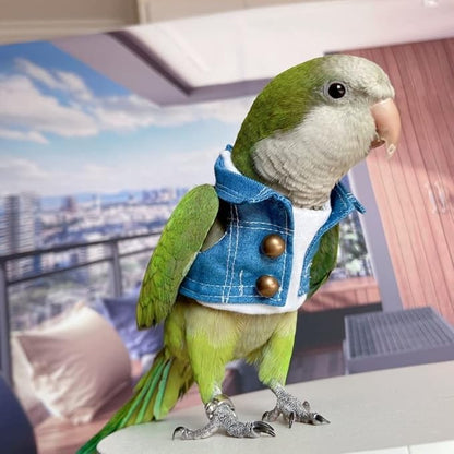 Bird Costume Bird Diaper Flight Suit Bird Jeans Fake Two Pieces Bird Clothes Cosplay Photo Prop for Parrots Lovebird Parakeet Cockatiel Small Animals Apparel (Without Diaper,Lovebird)